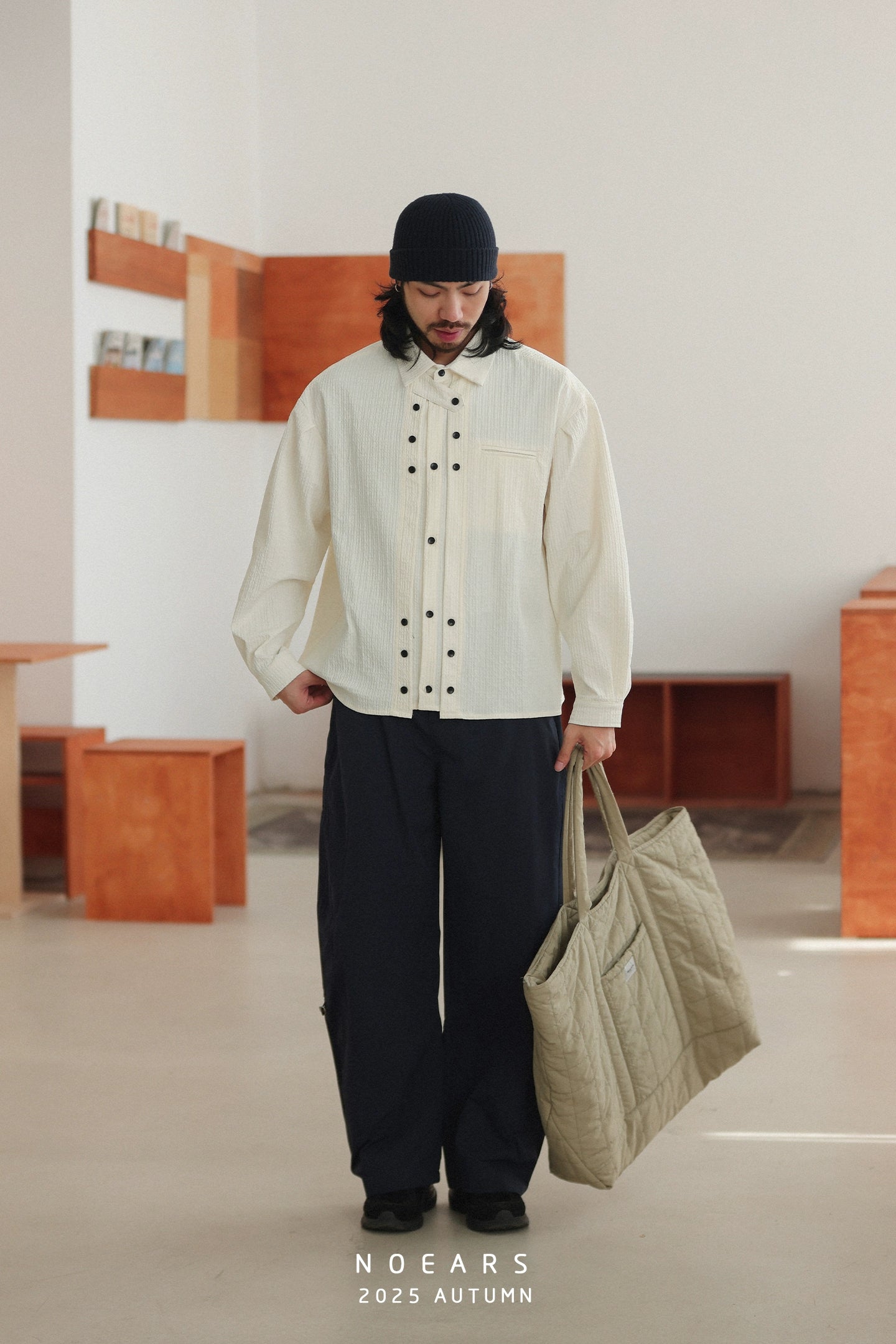 NOEARS Japanese Retro Loose Square Collar Shirt