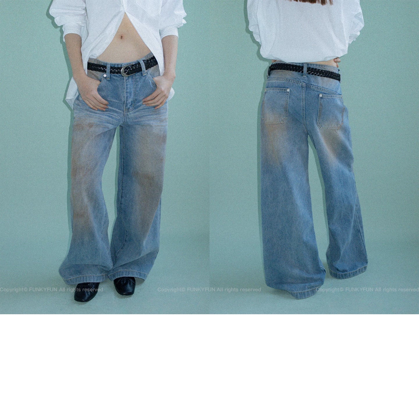 FUNKYFUN Hand-dyed Old Jeans