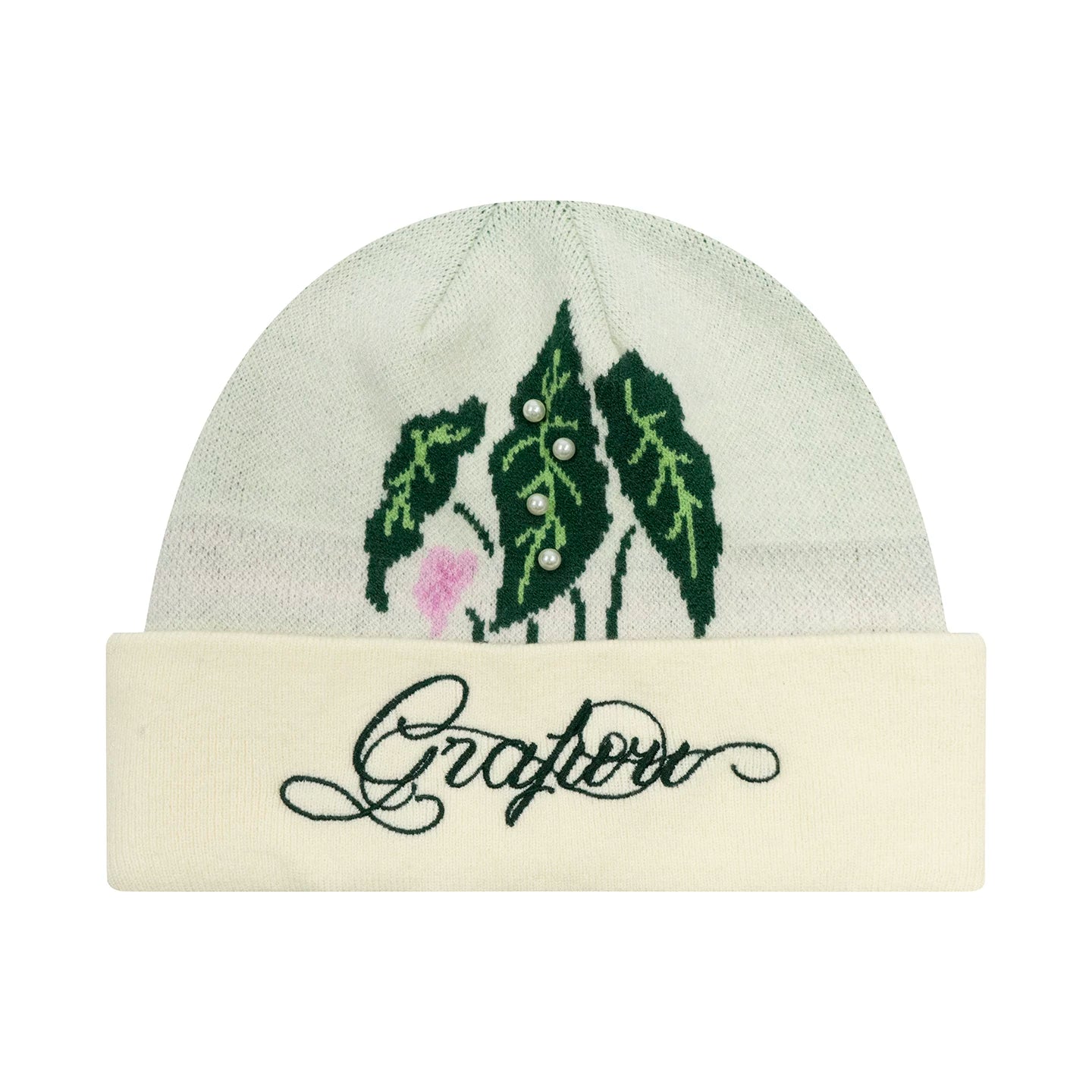 GRAF Pearl Knitted Letter Embroidered Wool Cap