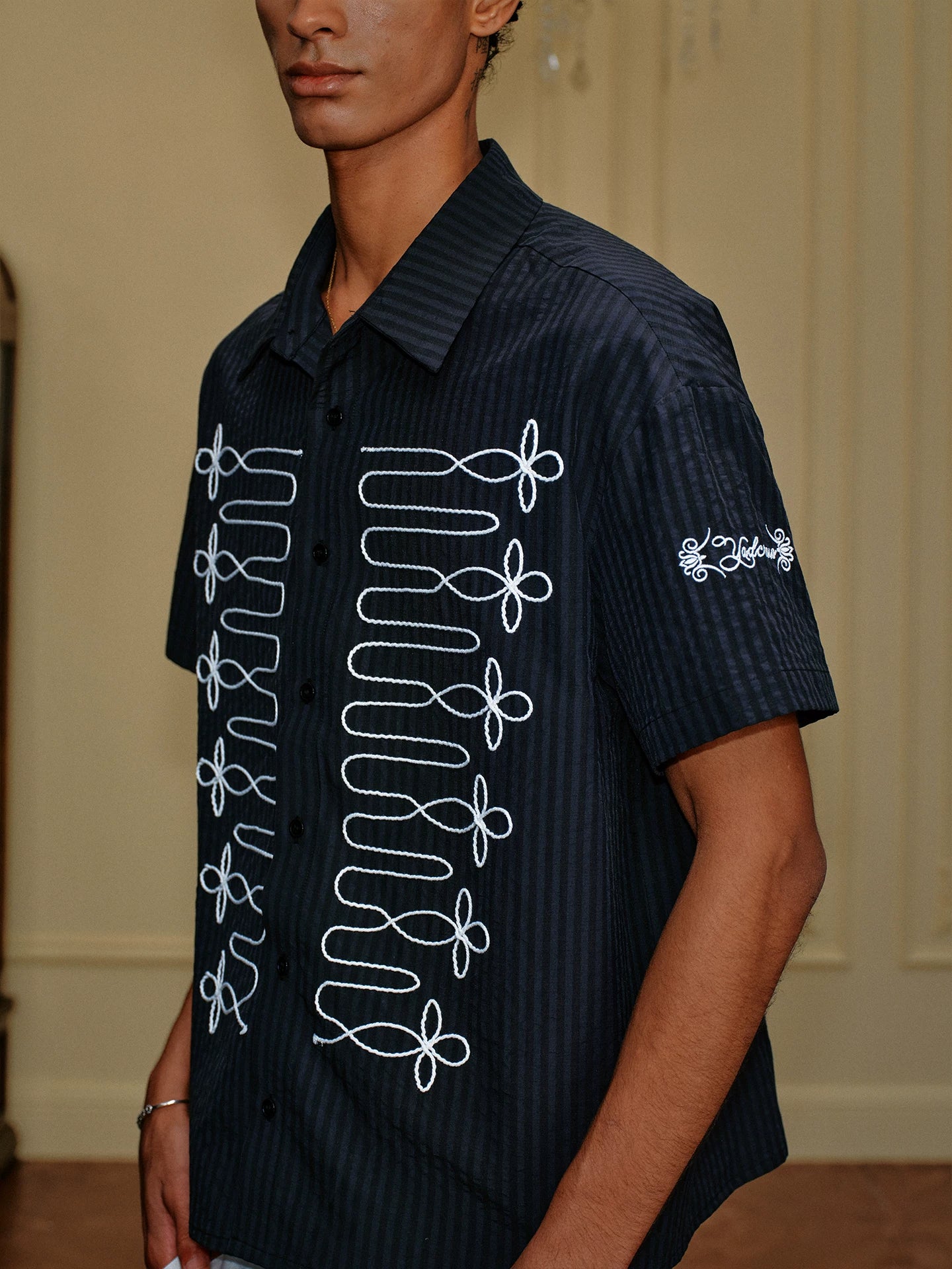 YADcrew Lapel Casual Short Sleeve Shirt