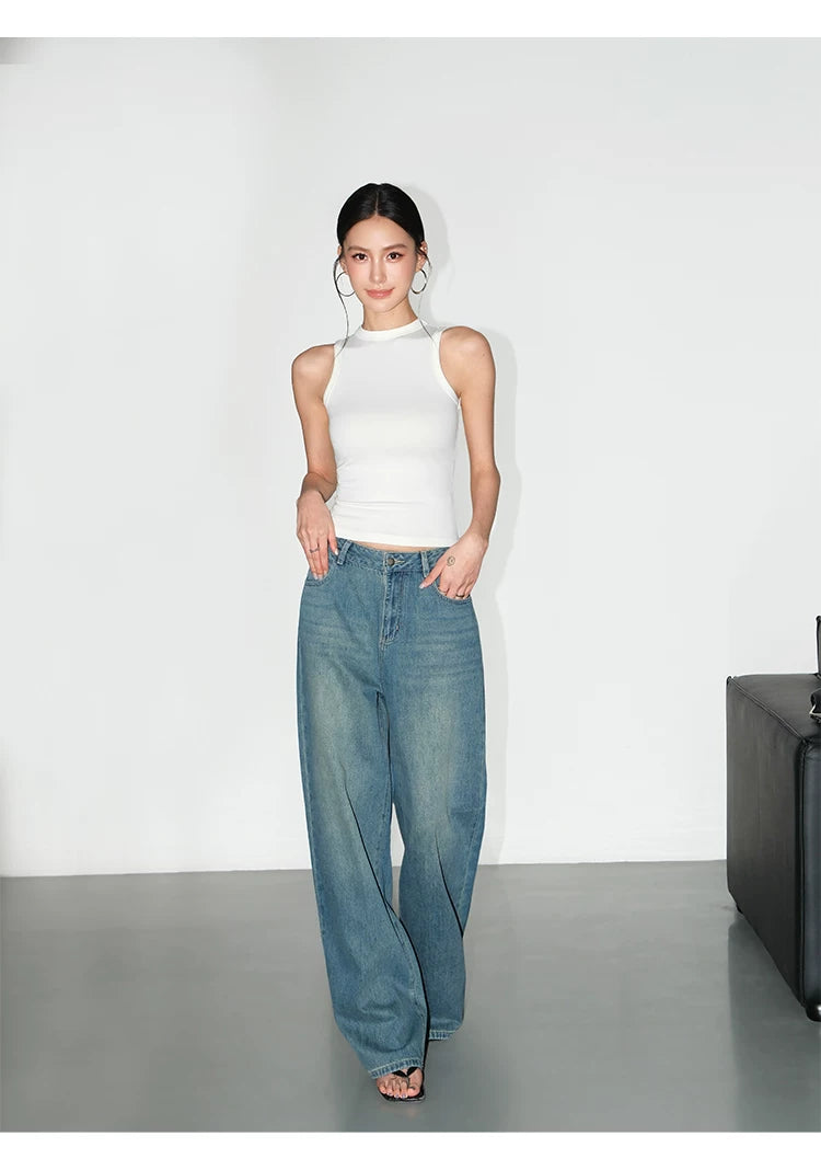 NEVA HU Crew Neck Slim-fit Camisole Vest