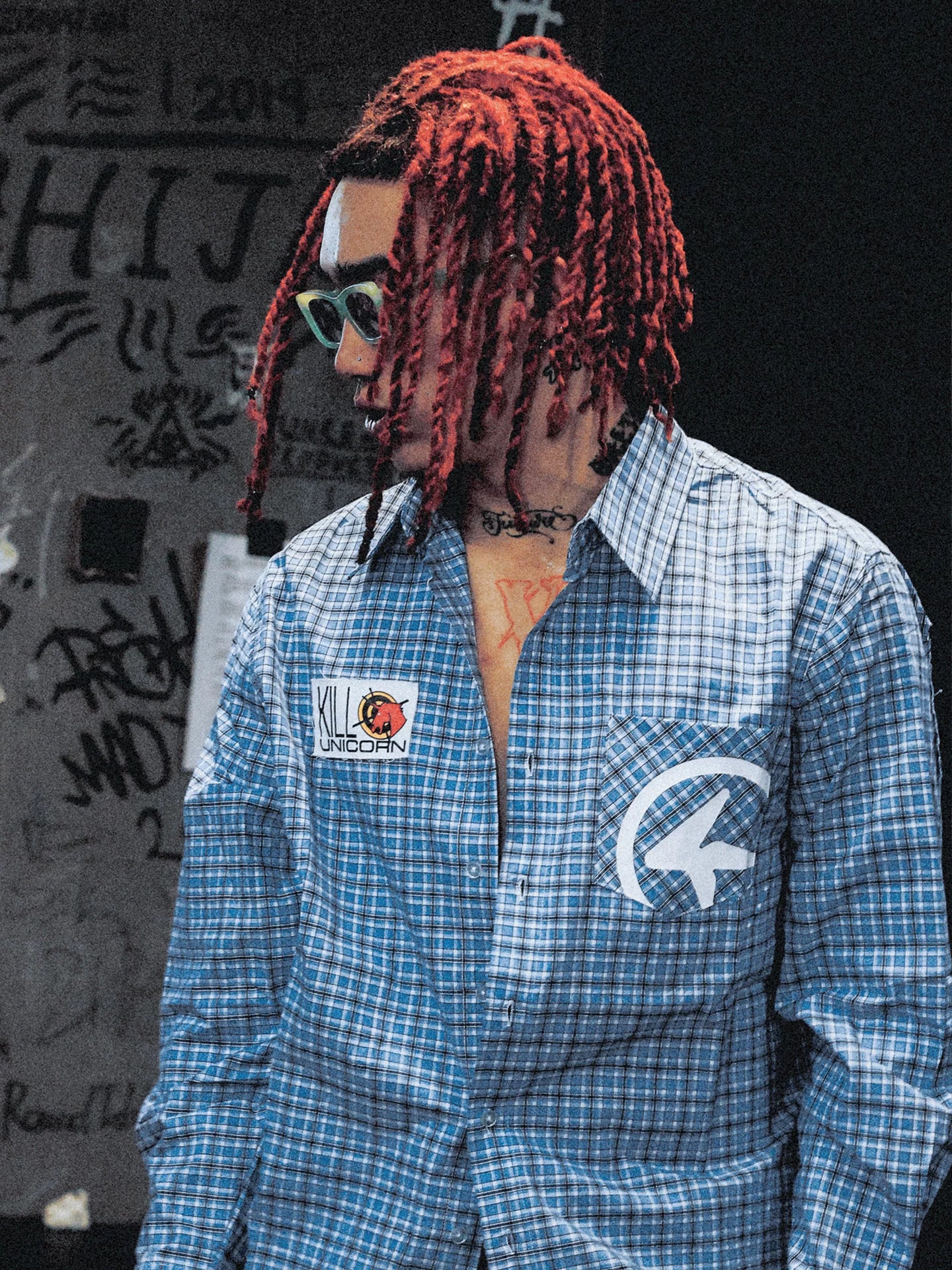 4AM Plaid Lapel Shirt