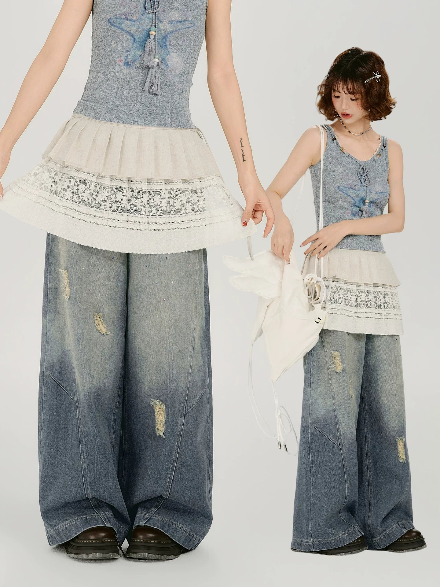 Girlyhalo Versatile Lace Fart Curtain