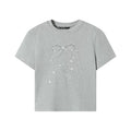 TGNS Shredded Diamond Pearl Bow Shoulder Tee