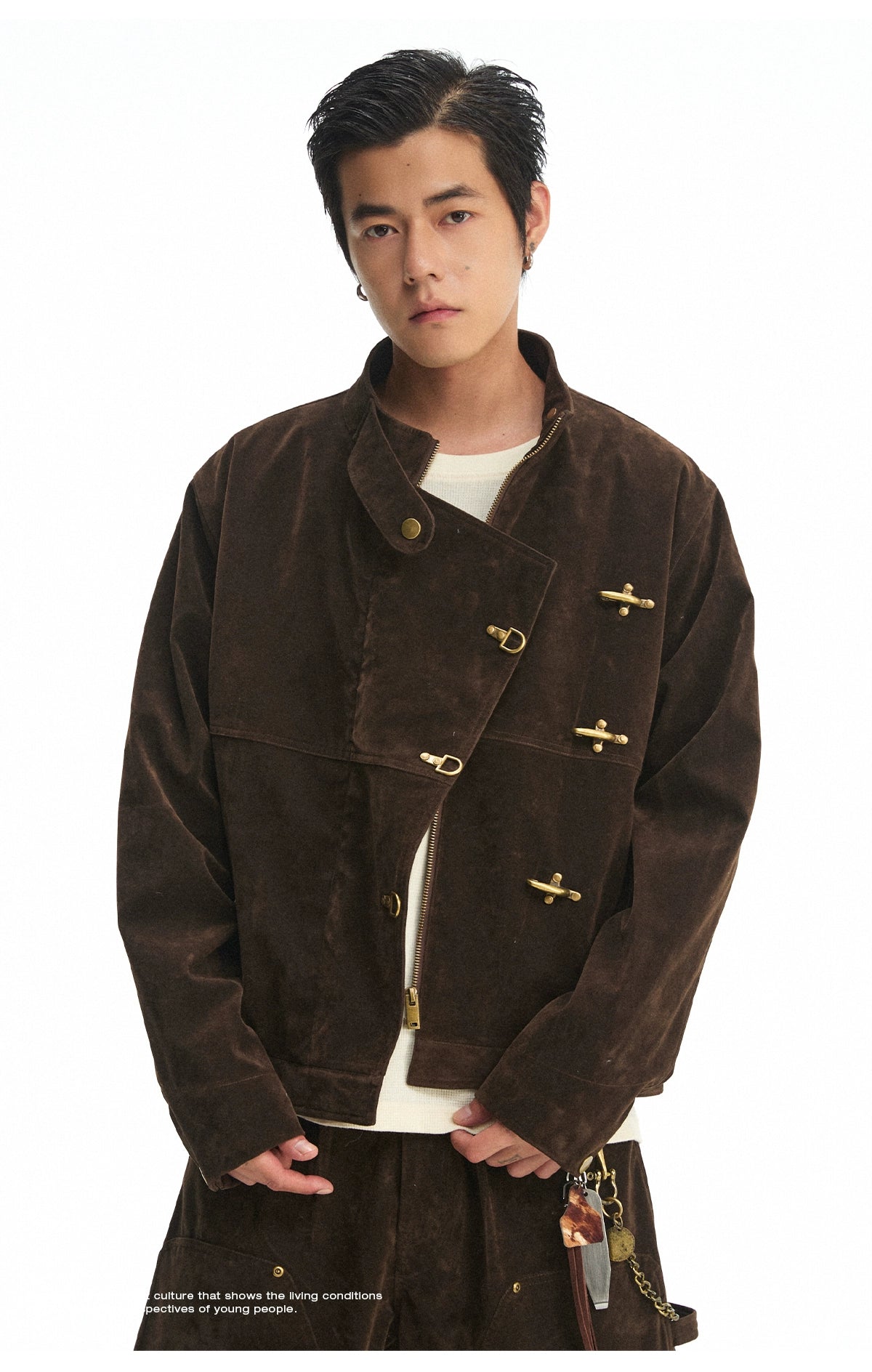 CoosRetro Vintage Plane Buckle Jacket