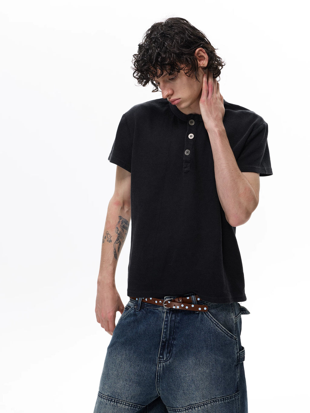 WLNEXT Henry Neck Polo Tee
