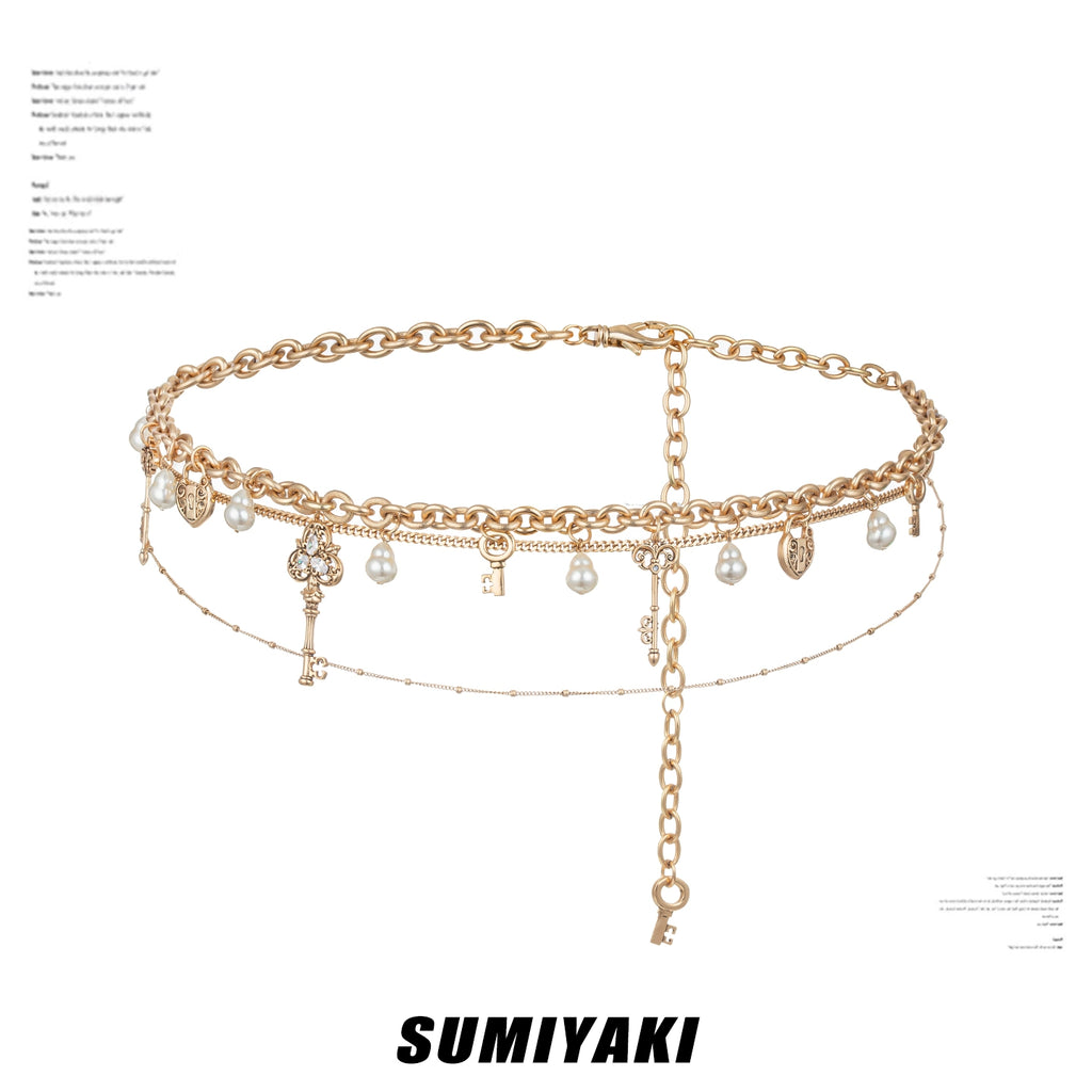 SUMIYAKI Vintage Multi-layer Pearl Waist Chain