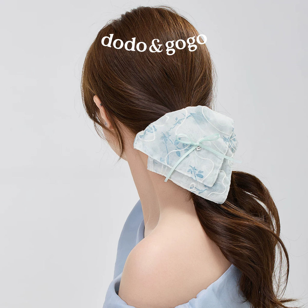 DODOGOGO Ink Bow New Chinese Lace Streamer Headdress