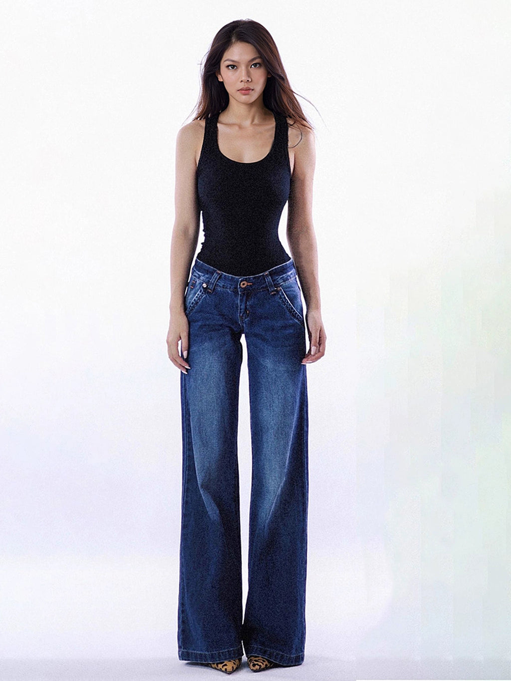 SHESEEK Vintage Spice Girl Low Waist Skinny Straight Jeans