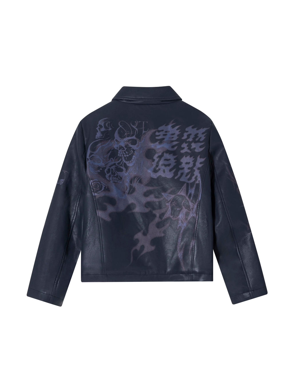 VETERANBOI TATOO PRINT LEATHER JACKET