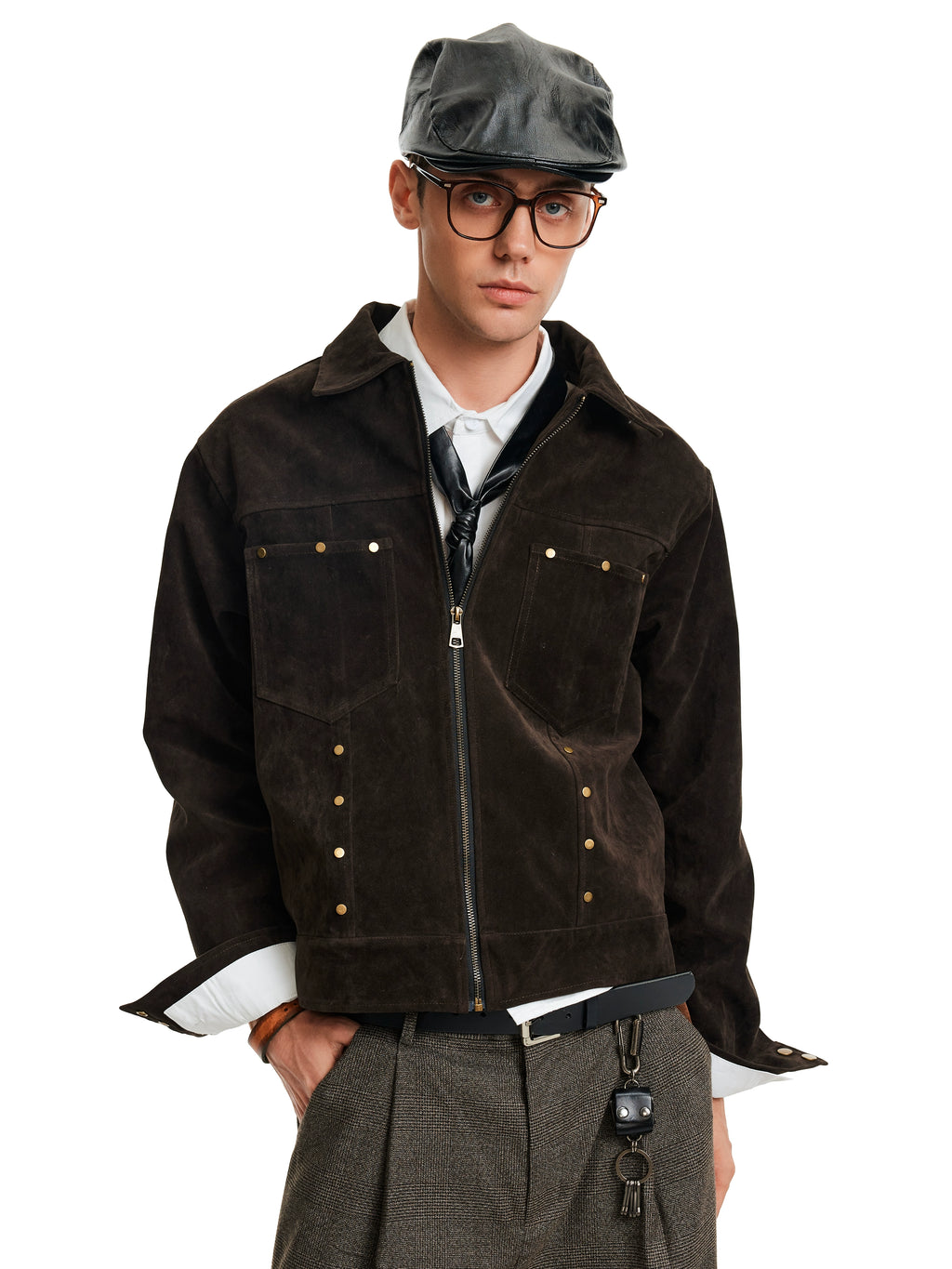 MADWITCH Vintage Rivet Suede Jacket