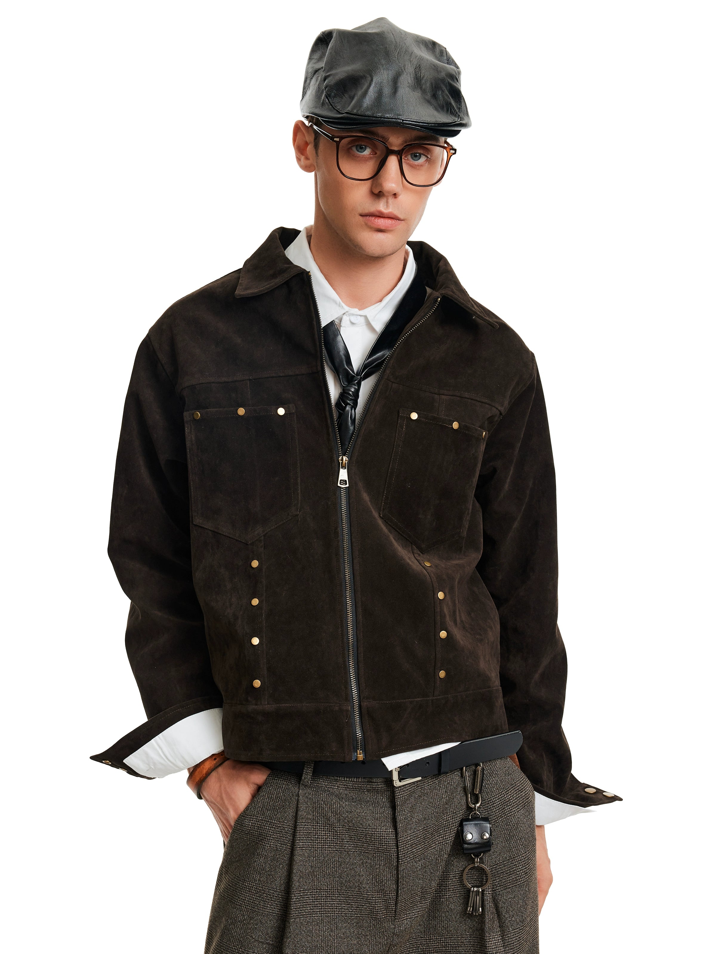 MADWITCH Vintage Rivet Suede Jacket