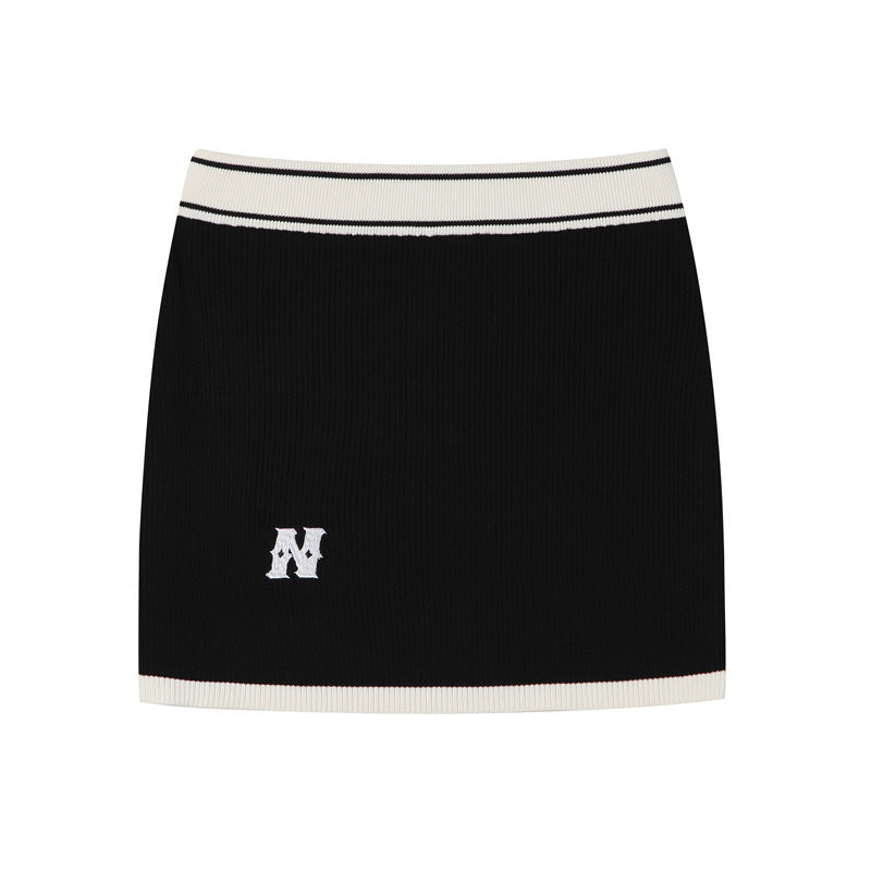 Nariele Hip Wrap Skirt Letter Embroidery Babes Outfit