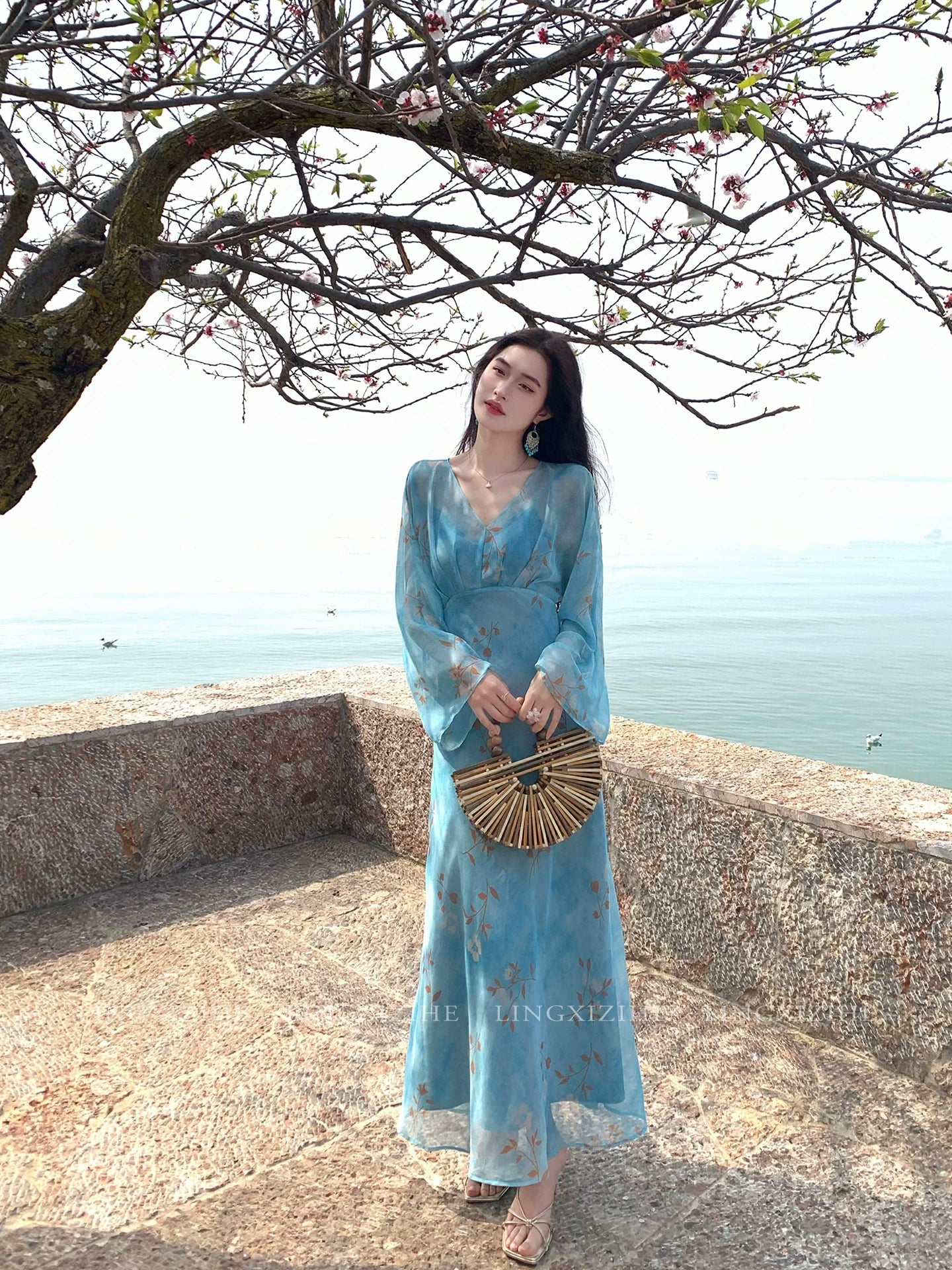 ZIHE Floral Waist Dress