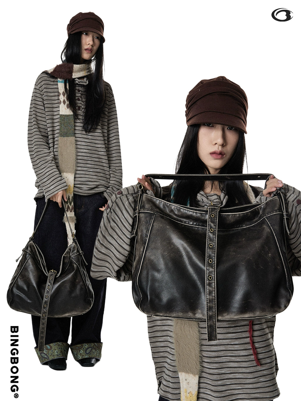 BINGBONG Retro Commuter Tote Bag Large Capacity Slack Bag