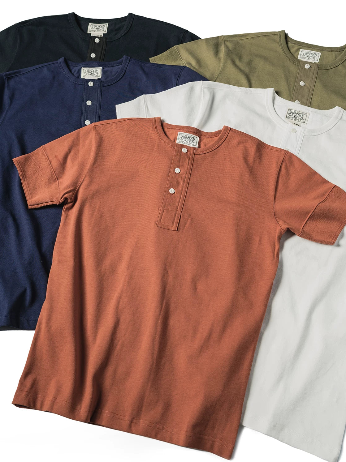 BRONSON Vintage Henry Collar Bottom Casual Tee