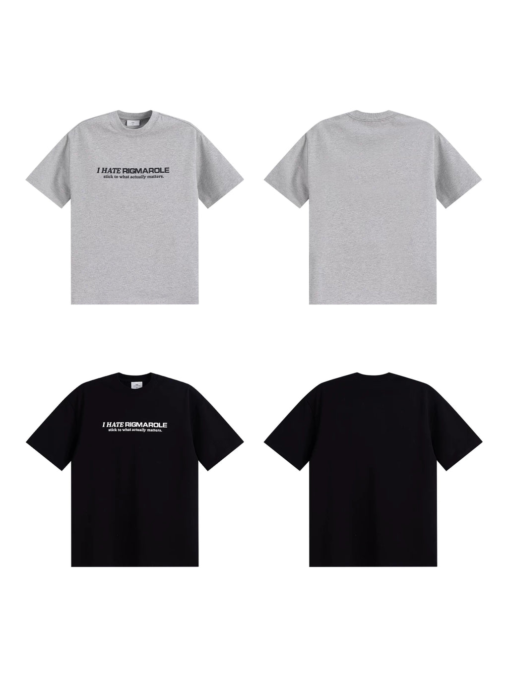 Loopsoon Letter Print Loose Round Neck Tee