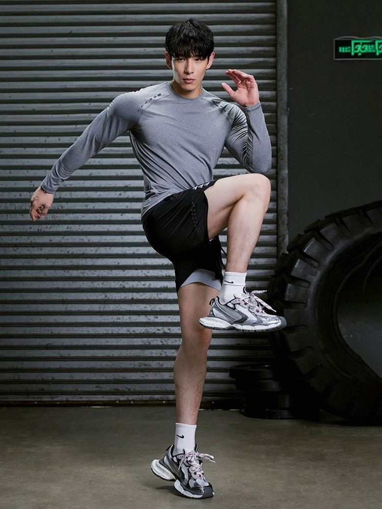 MuscleDog Reflective Print Breathable Long Sleeve