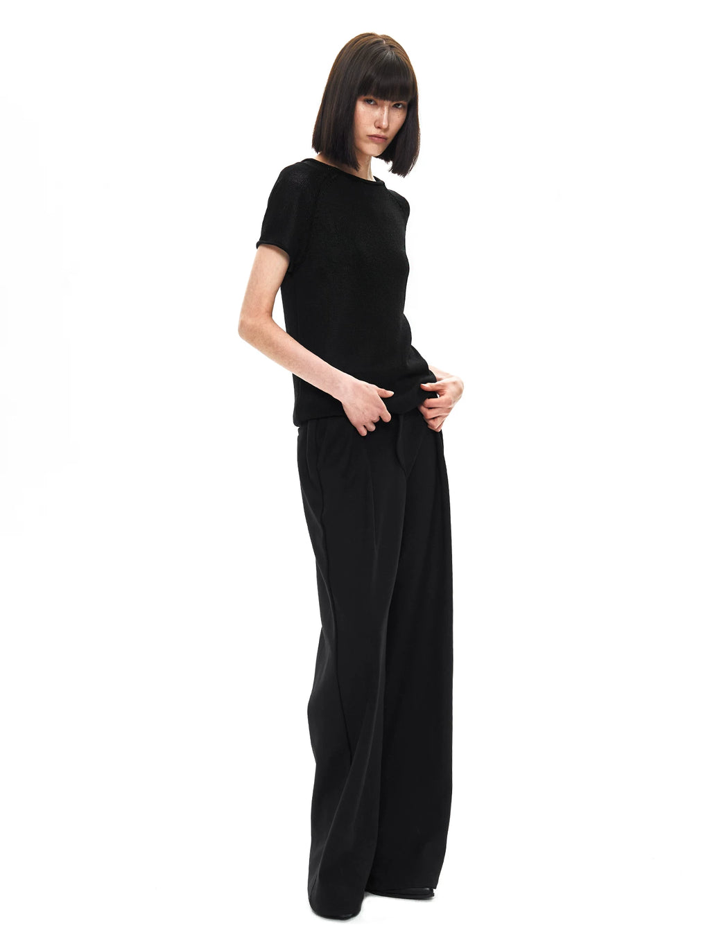 Slight Vogue Curled Lazy Textured Tee