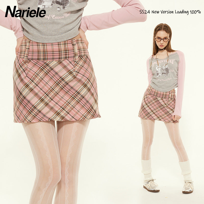 Nariele High Waist Skinny Hip Wrap A-Word Skirt