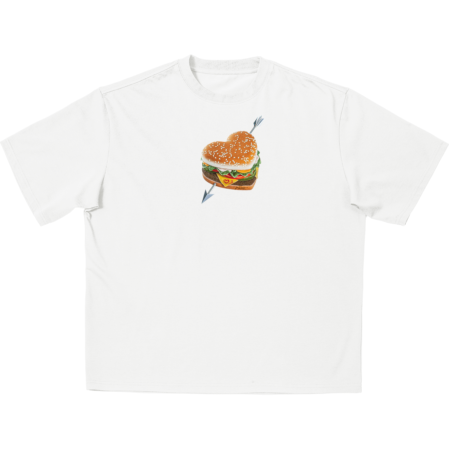 O3PARK Loose and Versatile "Love Burger" Printed Tee