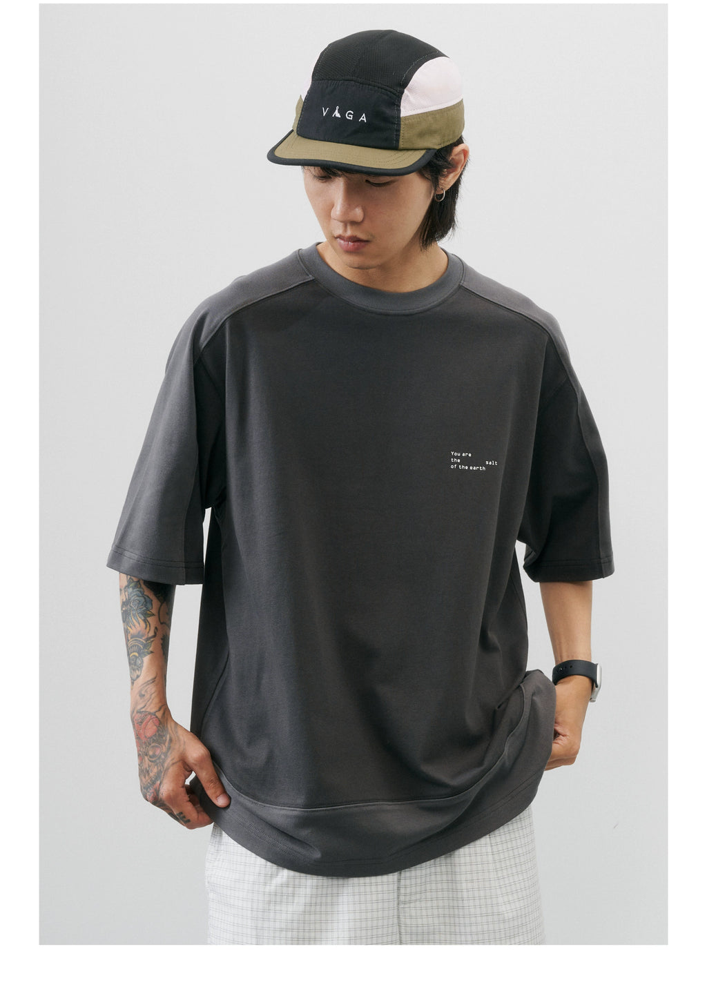 NUMBERSALT Loose and Versatile Contrasting Retro Tee