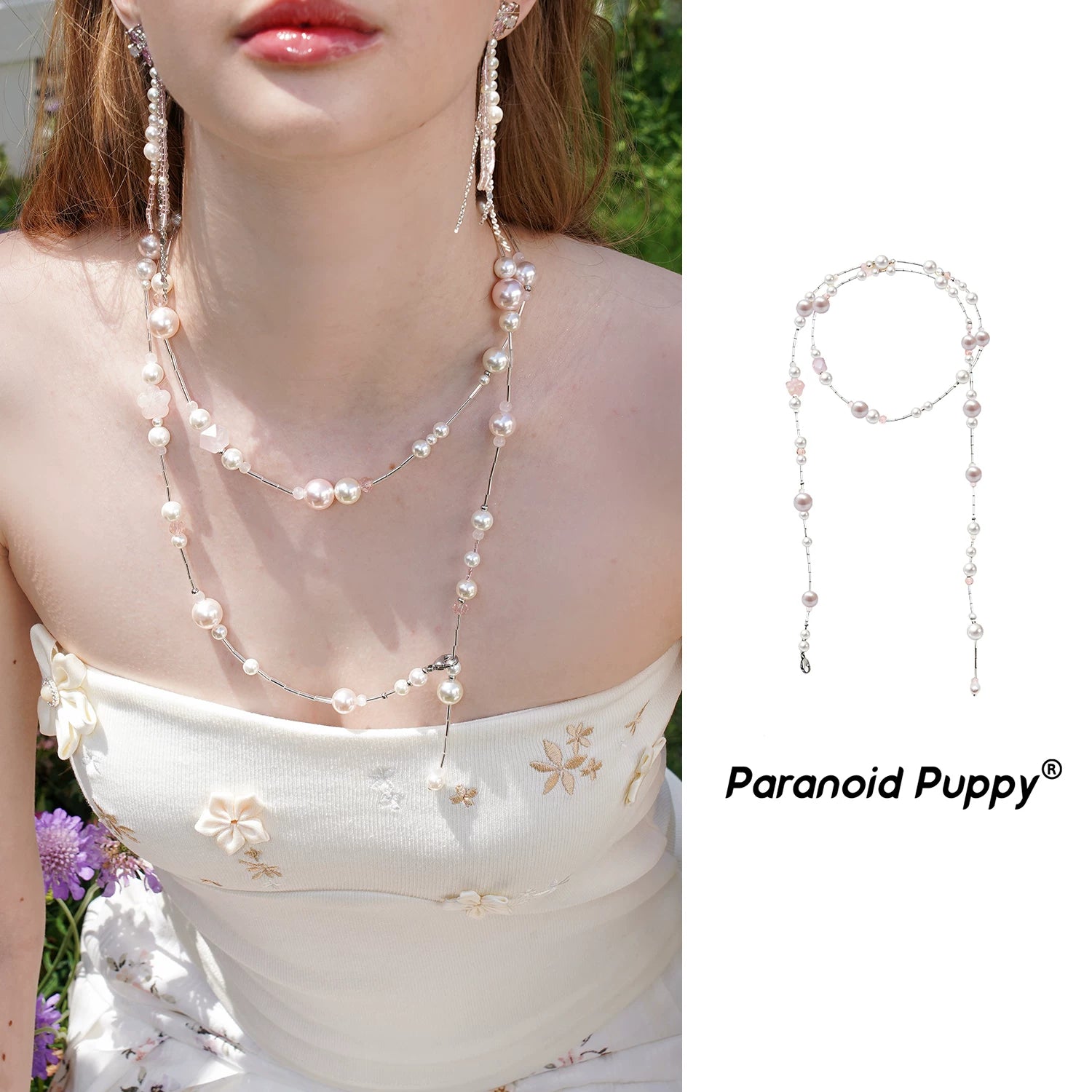 PP Cherry Blossom Multi-layer Broken Necklace