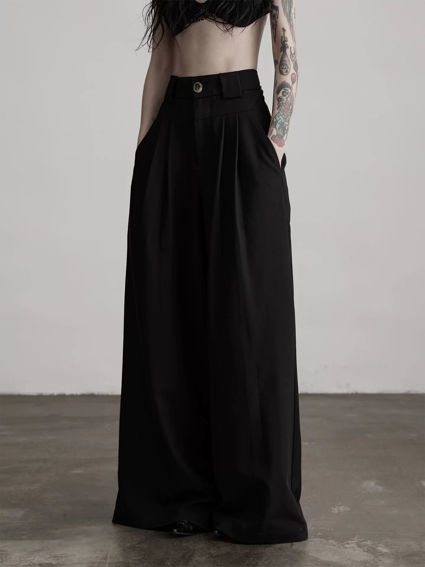 INDULGE Loose Versatile Wide Leg Casual Straight Pants