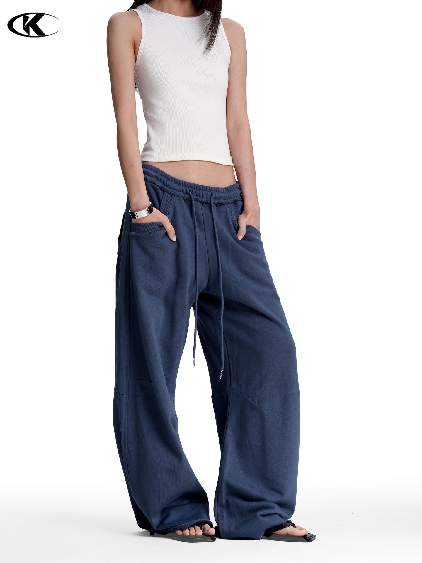 11KN Casual Straight Letter Printed Sweatpants