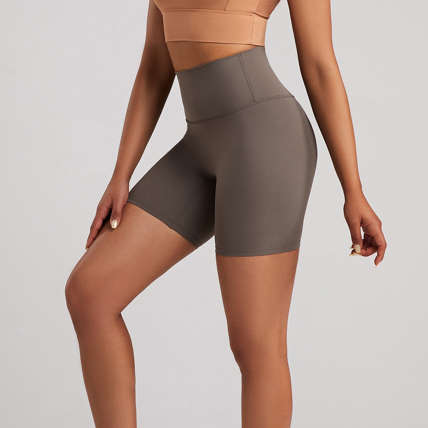 Athena Lulu Nude High Waist Elastic Tight Fitness Three-point Pants