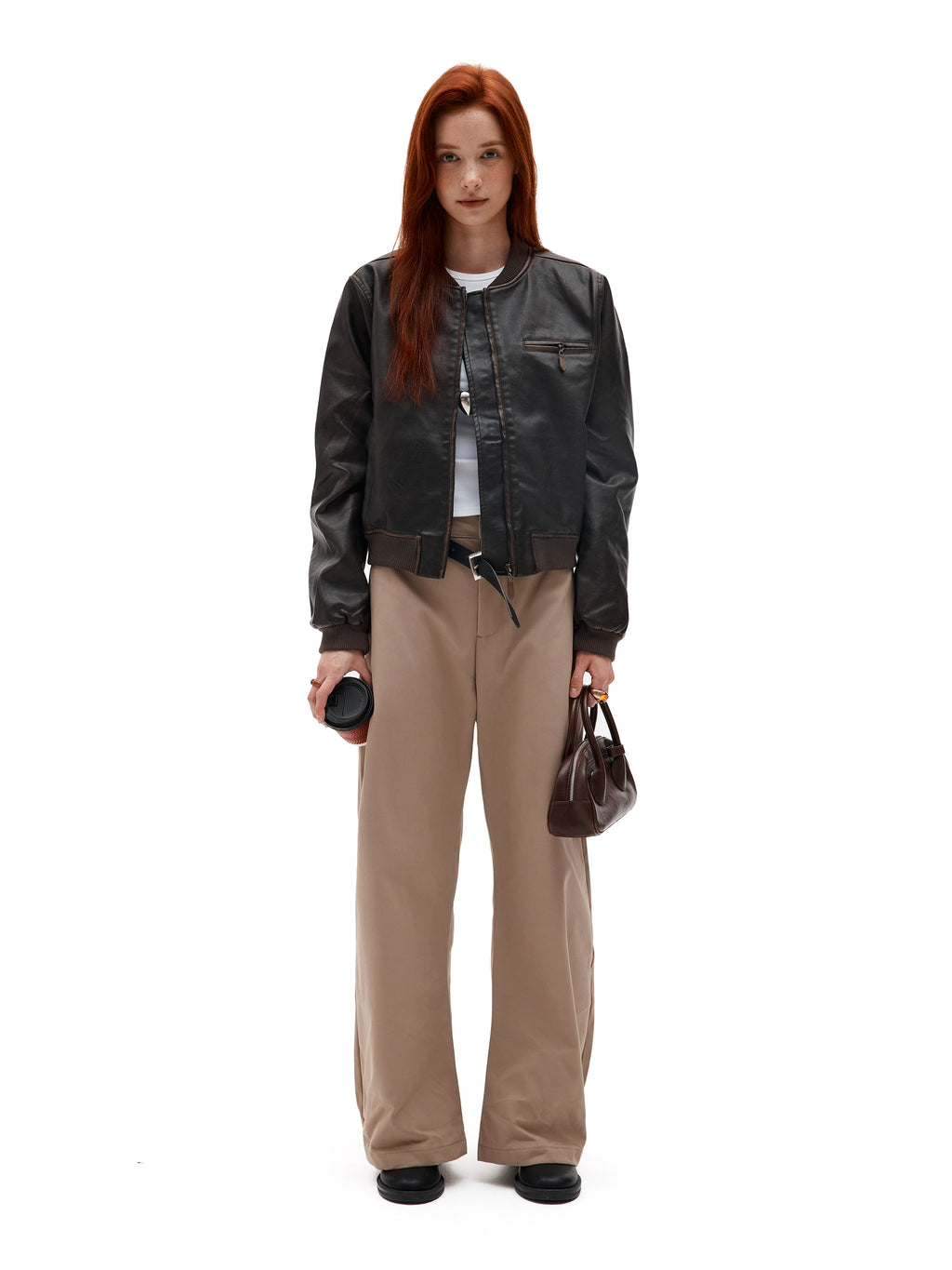 MADWITCH Vintage Made Old U Leather Jacket