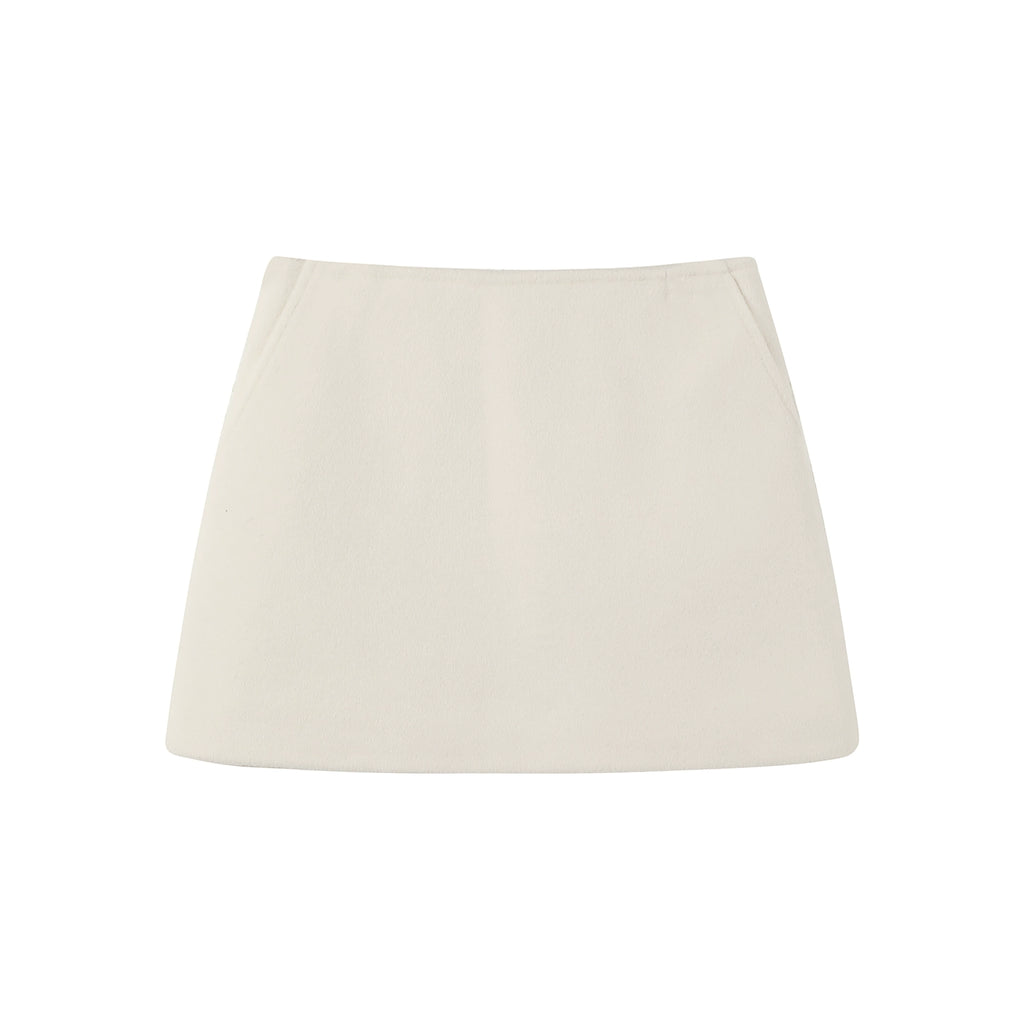 SASSY MOODY Retro Double-breasted Woolen Jacket A-shaped Skirt Set