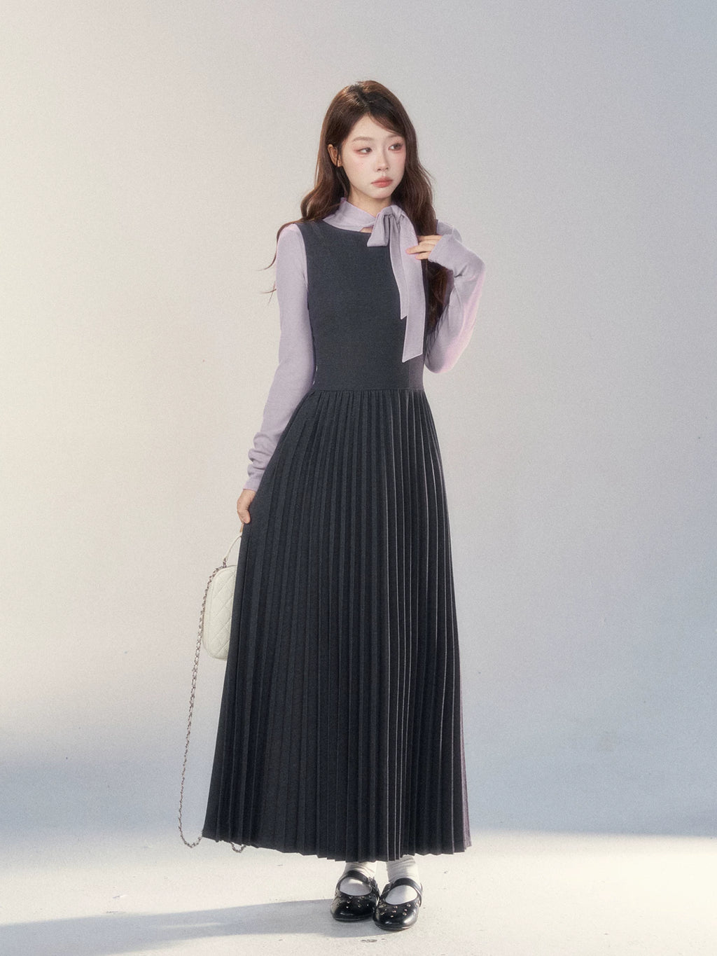 Wildberry Retro Vest High-end Pleated Dress