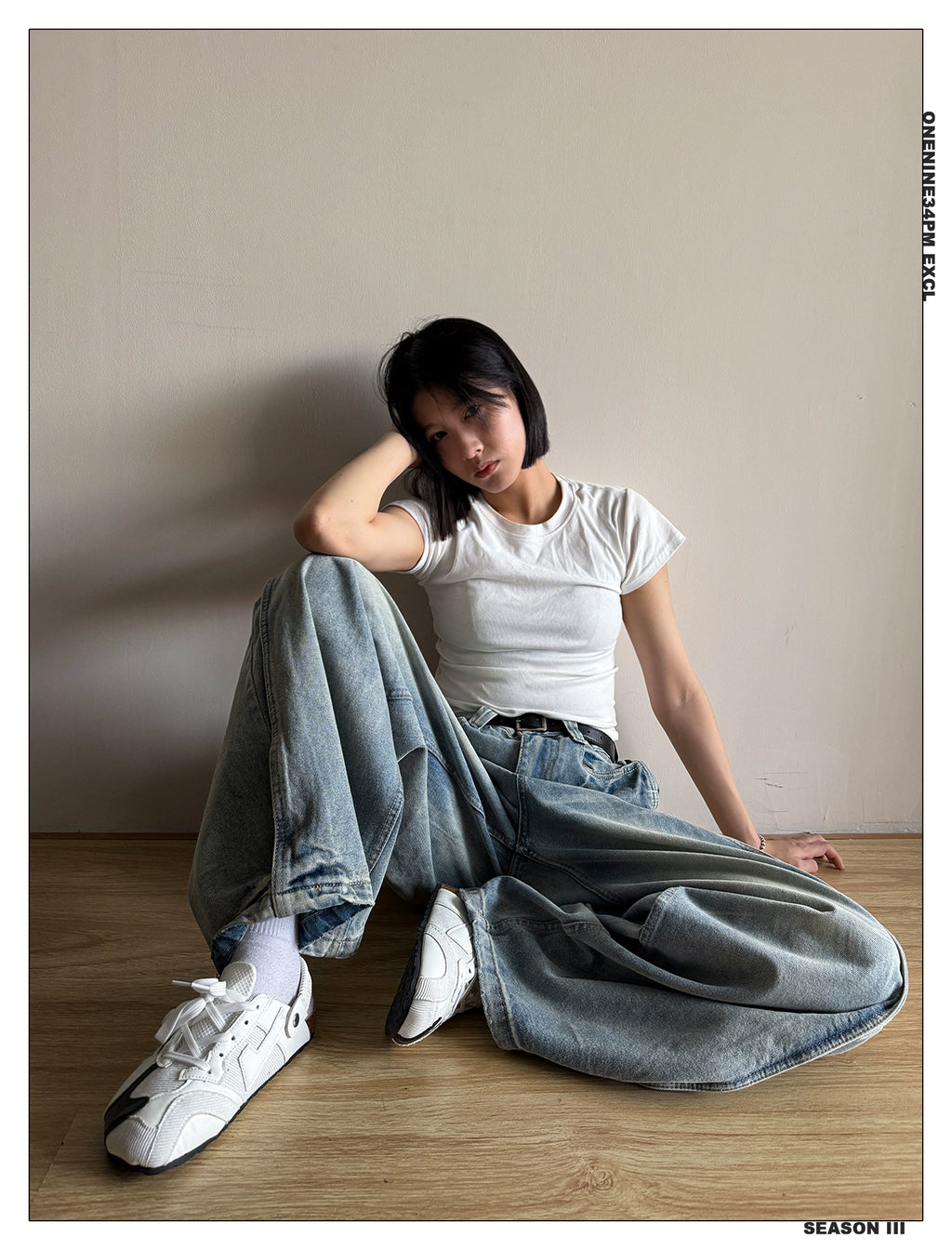 ONENINE34PM Old Cat Whisker Retro Loose Straight Jeans