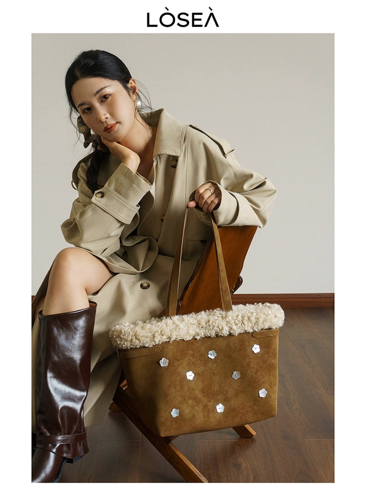 LOSEA Plush Large Capacity Tote Bag