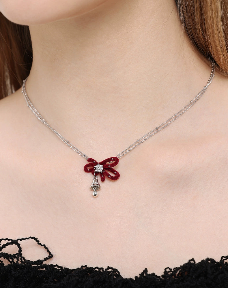 BULUBULU Bow Bell Double Clavicle Chain