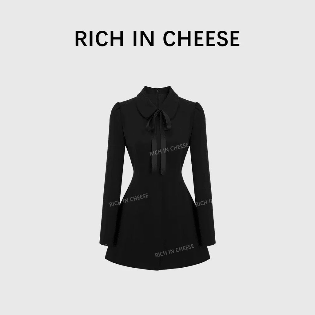 RICH IN CHEESE Waist and Thin Temperament Dress