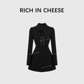 RICH IN CHEESE Waist and Thin Temperament Dress
