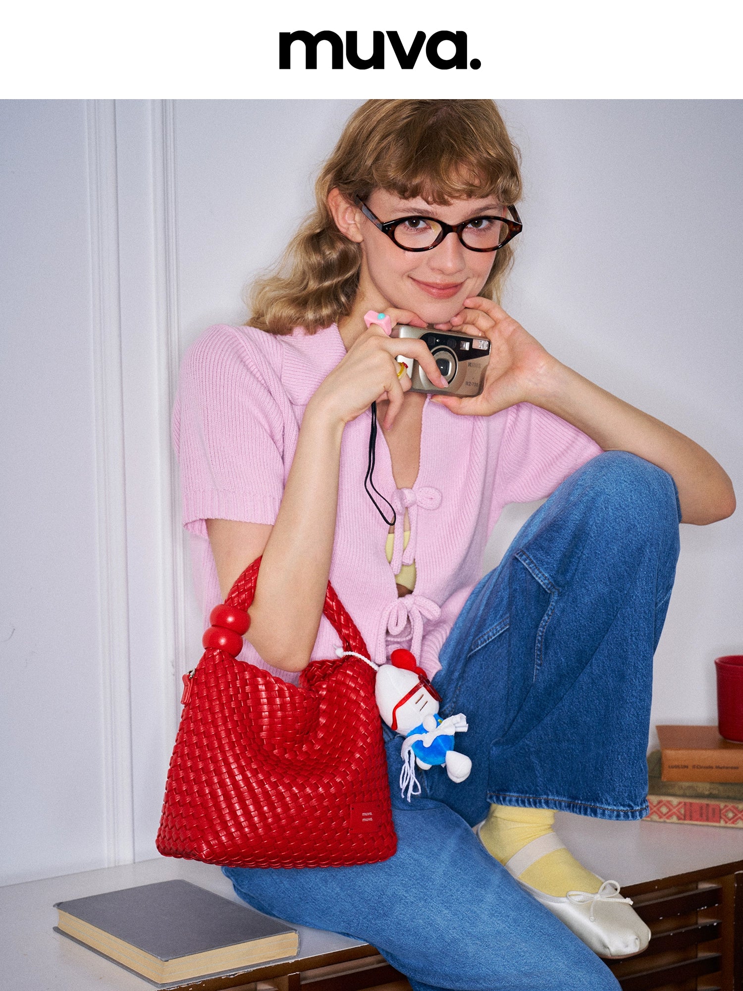 MUVA Woven Holiday Bead Small Bag