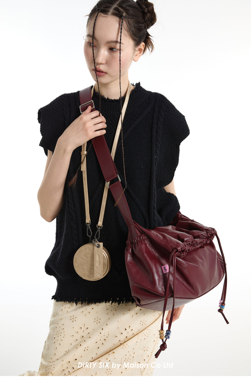 DirtySix Mani stacked bag contrasting natural stone Bag