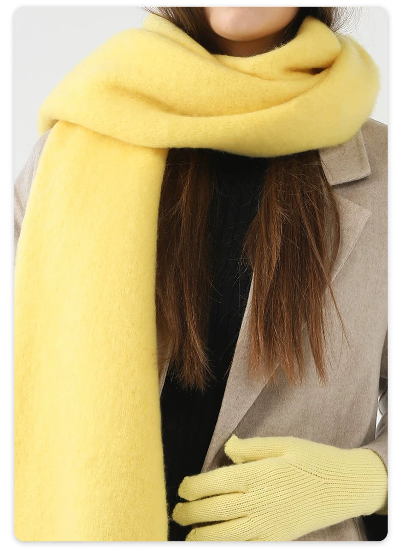 ZHENWEI Mohair Fringed Thick Big Scarf Shawl
