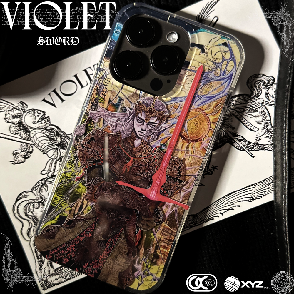 Violet "REDSWORD" IMD double-layer printing splicing iPhone Case