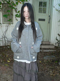 Ang: Project Vintage Three-dimensional Flower Crew Neck Knitted Sweater