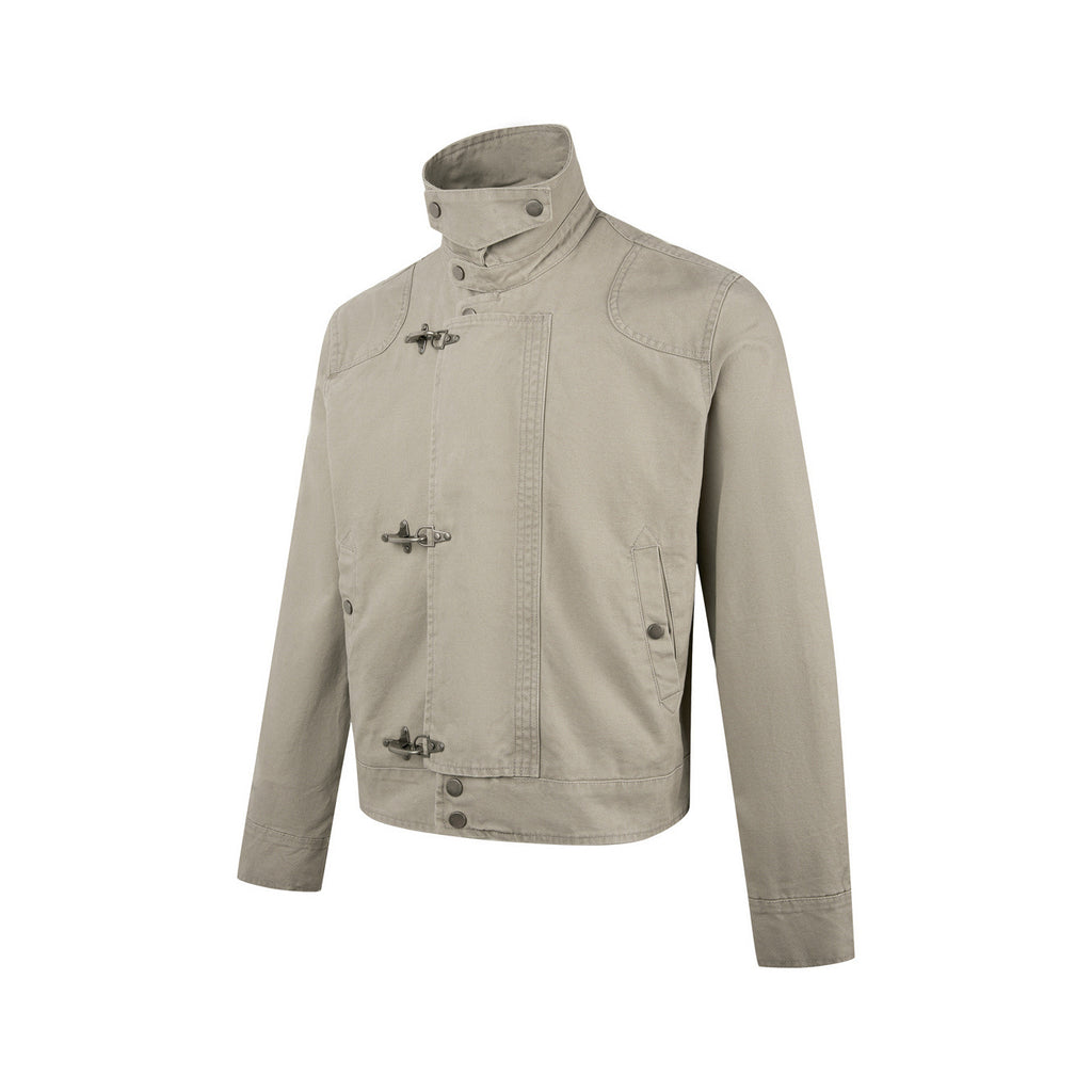 EME Splicing Aircraft Buckle Retro Short Jacket