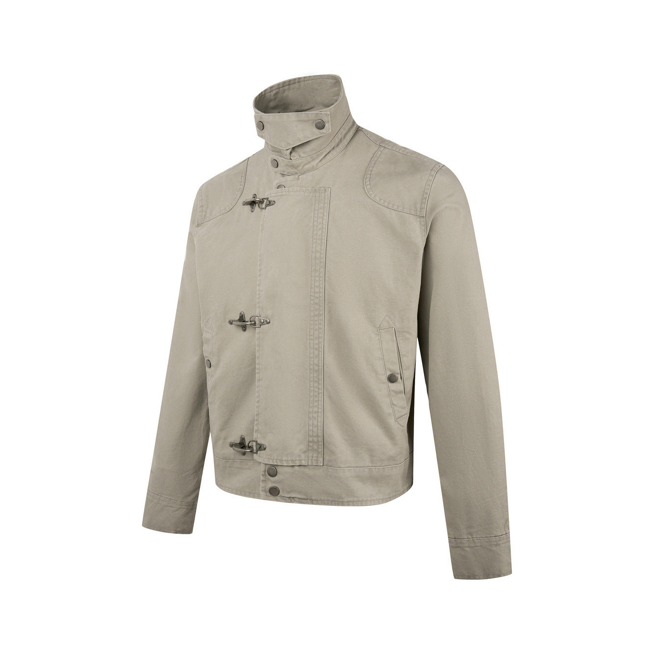 EME Splicing Aircraft Buckle Retro Short Jacket