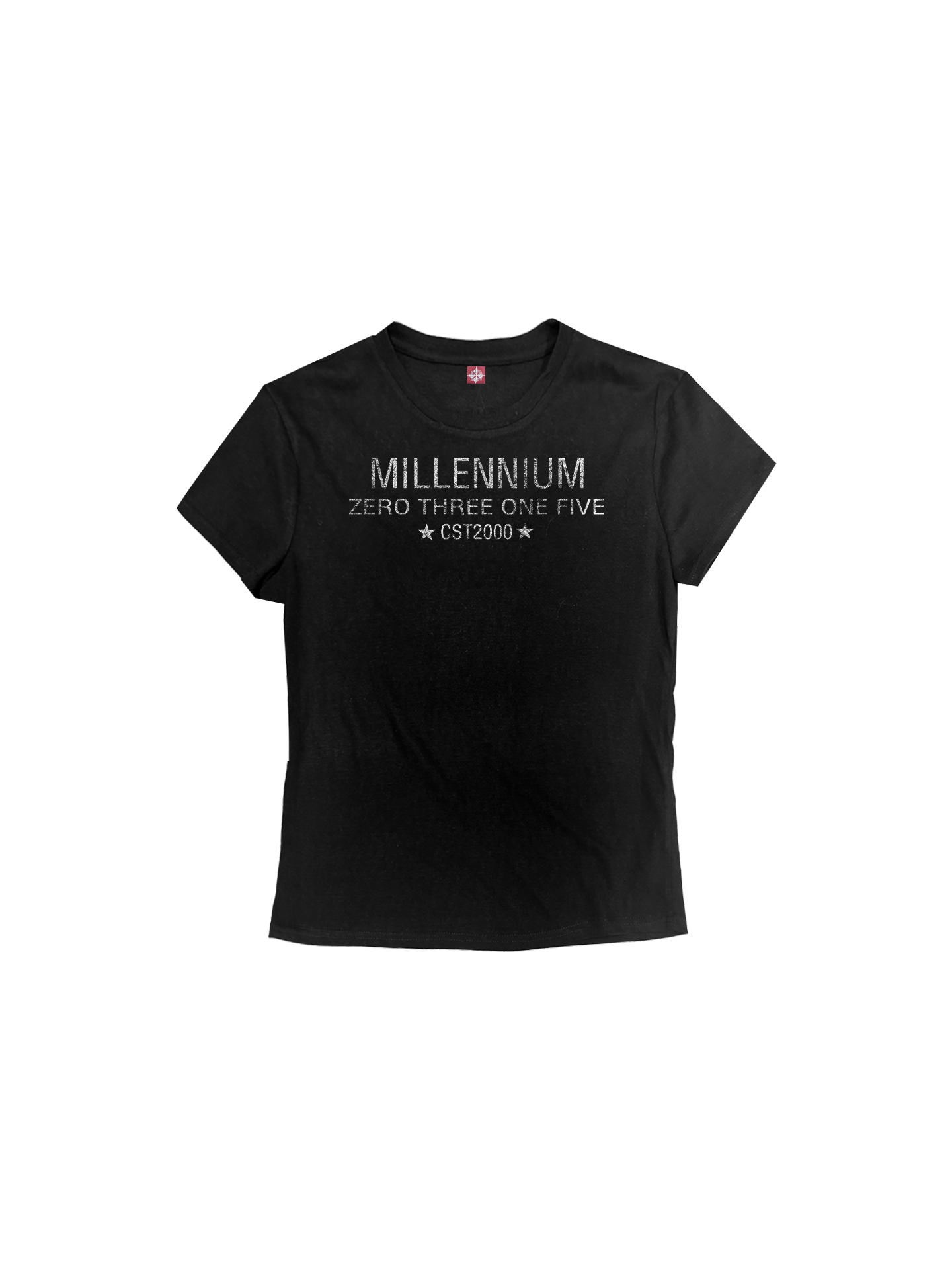 DETW Dark Pattern Five-star Destruction Slogan Front Shoulder Tee