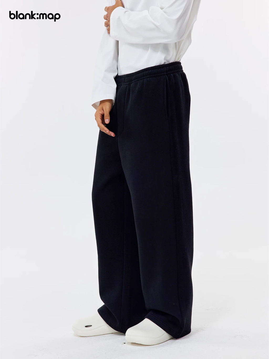 Blank Map Fleece Thickened Loose Sweatpants