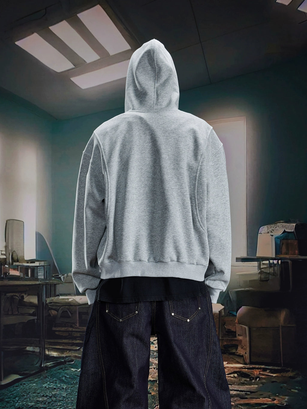 NOMANIAI Simple Casual Splicing Contrasting Color Loose Zipper Knitted Cardigan