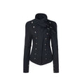 DoublePunch High-neck Vintage Metal Buckle Padded Thickened Jacket