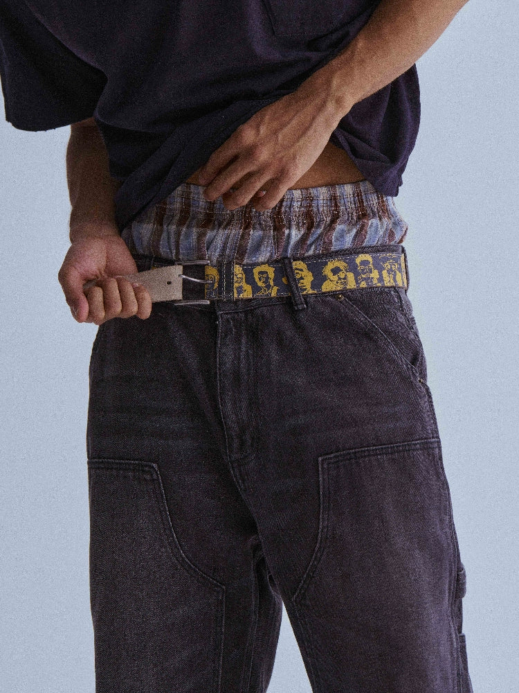 LIBERAFIT Portrait Hand-painted, Genuine Leather Leather Belt